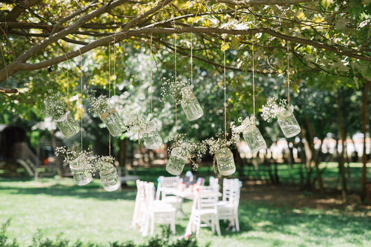 Outdoor spring wedding ceremony