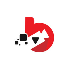 Letter b video logo design vector