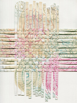 Pastel colors Paper weaving art