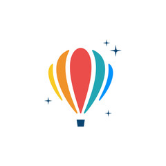 air balloon logo design vector