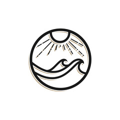 Modern beach logo design vector