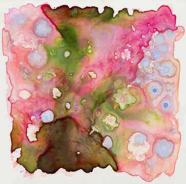 Abstract pink and green watercolor texture