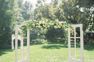Outdoor spring wedding ceremony