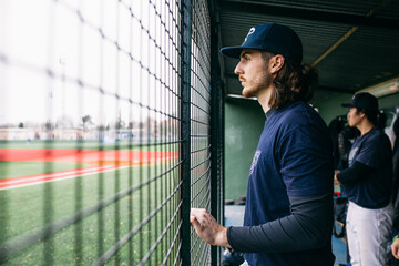 Reserve player watching baseball match