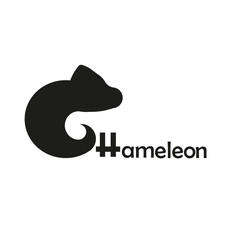 Chameleon logo with black and white icon