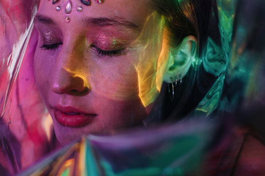 Daydreaming colorful portrait