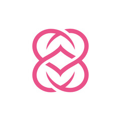 Modern love logo design vector