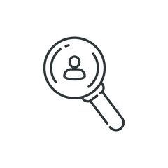 Human resource icon, recruit linear sign isolated on white background - editable vector illustration eps10