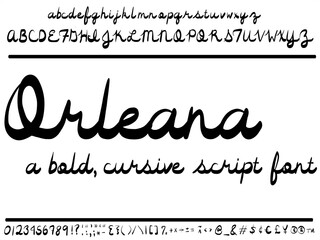 Hand drawn script font, called 