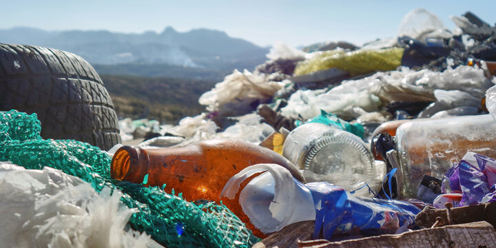 Concept photo of trash at a landfill