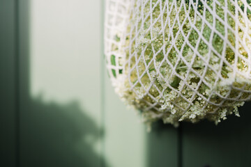 Mesh bag with black locust and elderflower