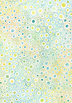 Watercolor abstract design with bubbled and dots