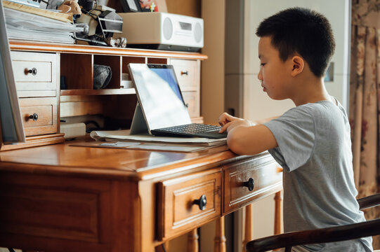 Child studying at home
