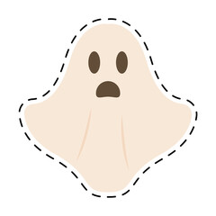 Isolated ghost halloween october scary icon sticker- Vector
