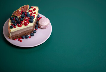 piece of cake with cherries