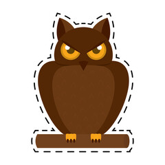 Isolated owl halloween october scary icon sticker- Vector