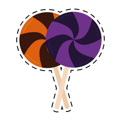 Isolated candy halloween october scary icon sticker- Vector
