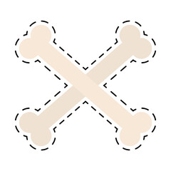 Isolated skull halloween october scary icon sticker- Vector