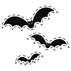 Isolated bat halloween october scary icon sticker- Vector