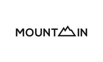 Modern mountain logo design vector