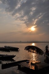 Sunset at Ganges river