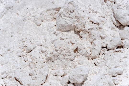 Piles of salt drying on a salt flat