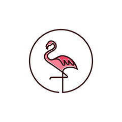 Modern flamingo logo design vector