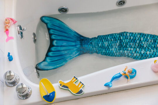 Mermaid Tail In Bathtub