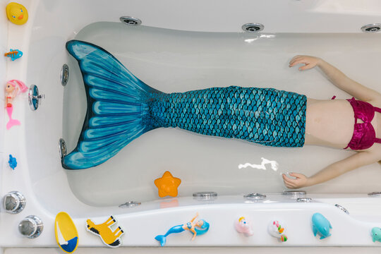 Mermaid Tail In Bathtub