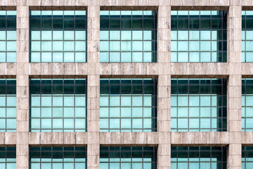 Office building with blue glass facade