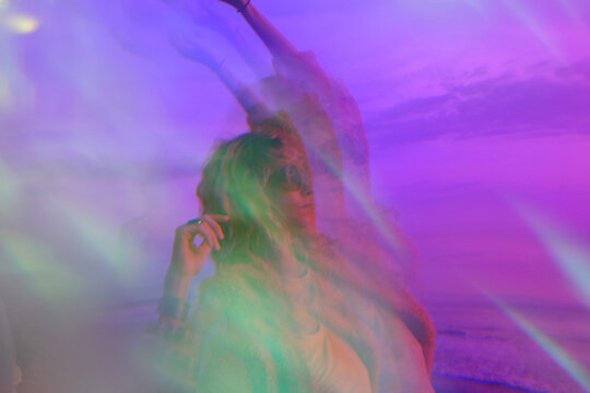 Portrait in shining purple