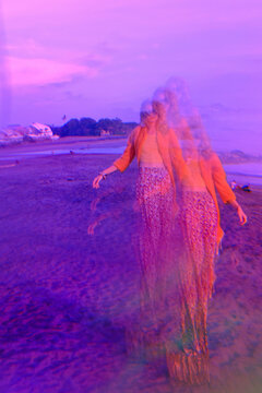 Portrait In Shining Purple