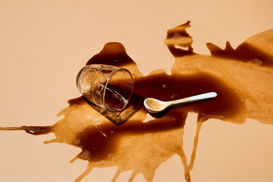 spilled coffee