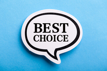 Best Choice Speech Bubble Isolated On Blue Background