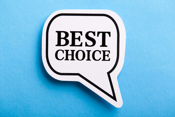 Best Choice Speech Bubble Isolated On Blue Background
