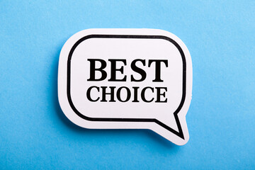 Best Choice Speech Bubble Isolated On Blue Background