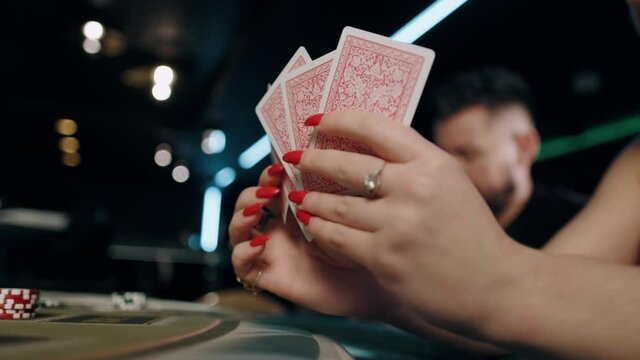 People playing poker in casino