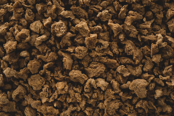 Texturized vegetable protein Macro close up