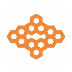 orange honeycomb shape pattern vector logo and background