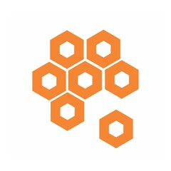 orange honeycomb bee hive shape pattern vector logo and background