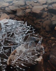 broken glass on the beach