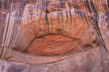 Lower Calf Creek Falls views from the hiking trail Grand Staircase-Escalante National Monument between Boulder and Escalante off Highway 12 in Southern Utah. United States.