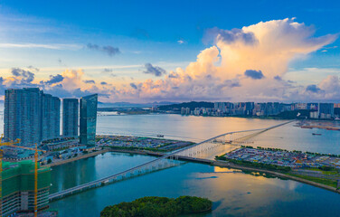 Fototapeta na wymiar Aerial photos of Macao Bay in China