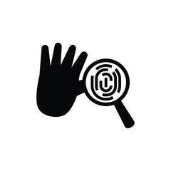 Finger print checking icon vector isolated on white, logo sign and symbol.