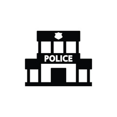 Police station icon vector isolated on white, logo sign and symbol.