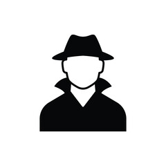 Spy man icon vector isolated on white, logo sign and symbol.