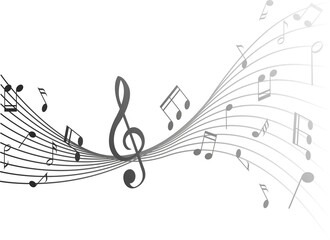 Plakat musical notes background design with musical notes