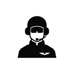 Fighter aircraft pilot icon vector isolated on white, logo sign and symbol. © Flatman vector 24