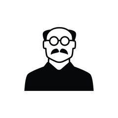 Old man icon vector isolated on white, logo sign and symbol.