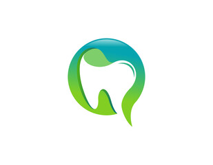 Modern colorful dental logo design illustration.